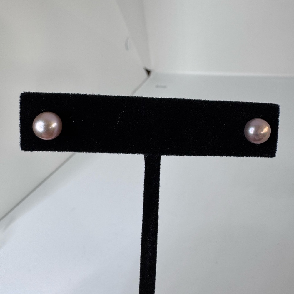 Purple Pearl Stud Earrings